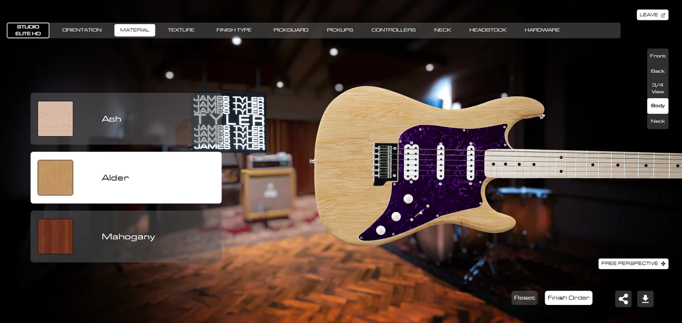 Configurateur de Guitare 3D : Un configurateur 3D poussé, pensé pour la personnalisation totale
