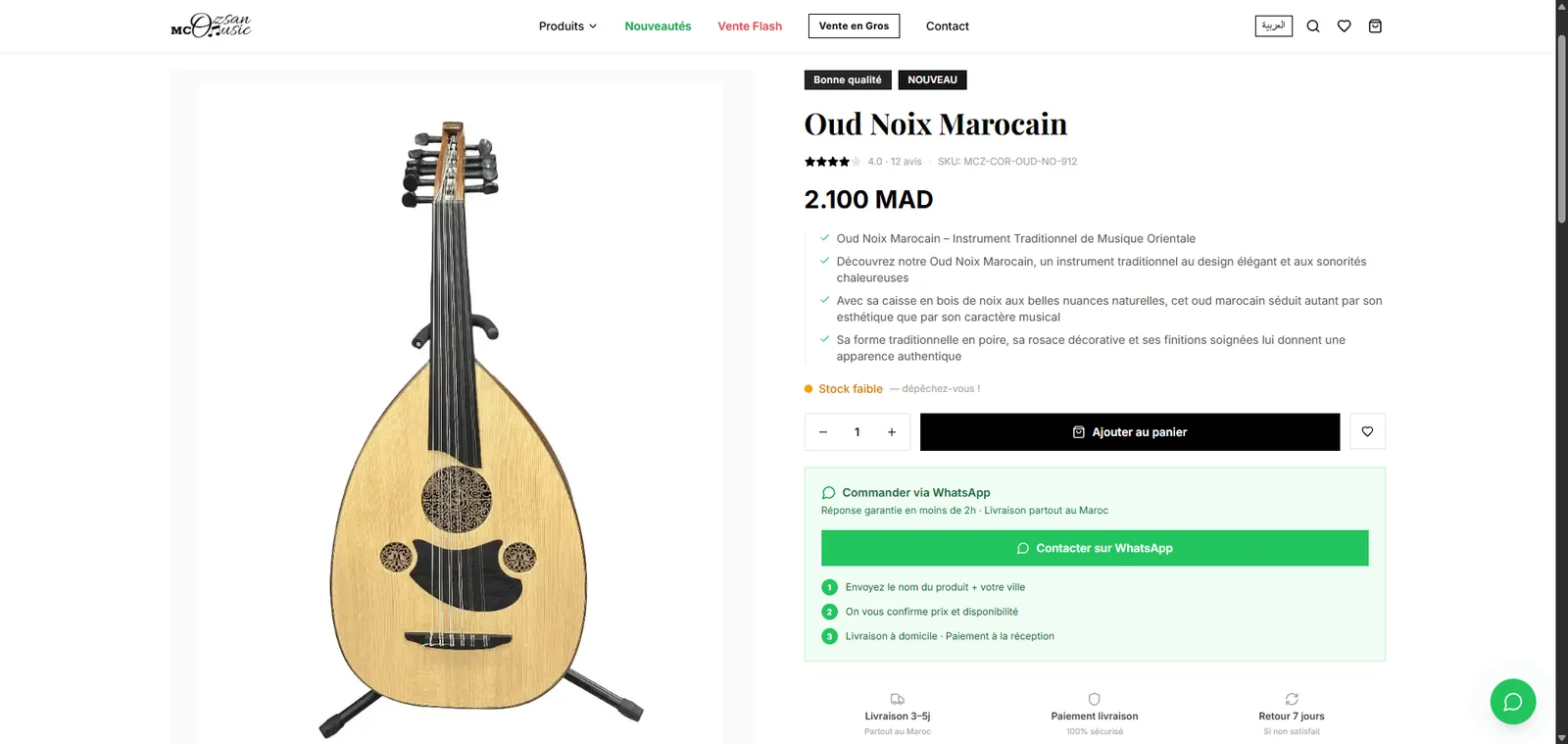 MC Ozsan Music : Une fiche produit qui rassure et convertit