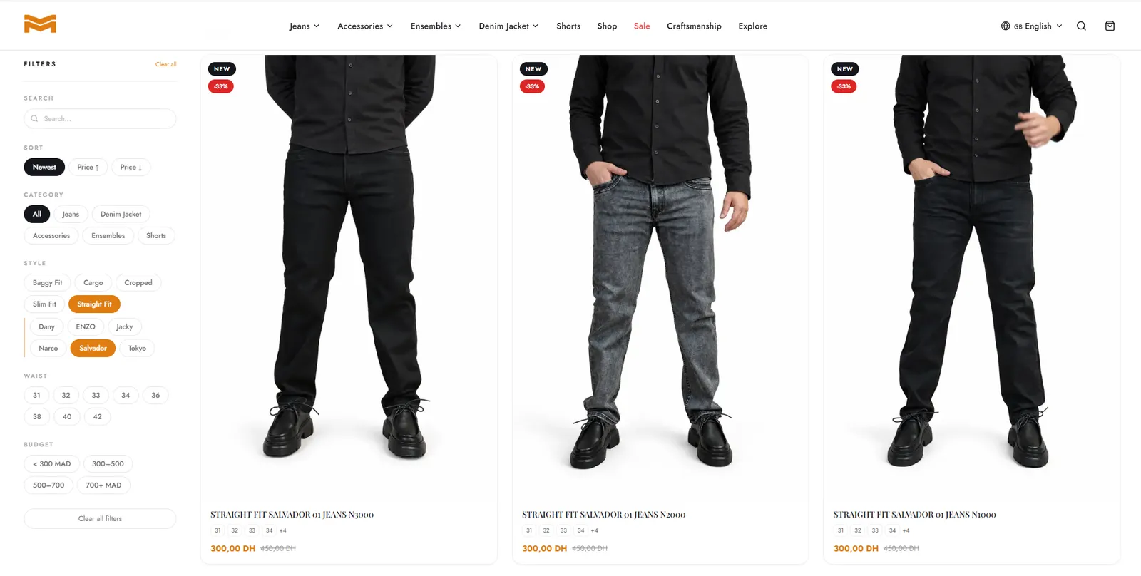 Mieux Jeans : Un catalogue filtrable dans le détail